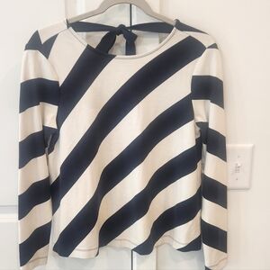 Striped Navy and White Women's Top
